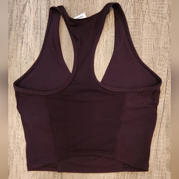 Gymshark Crop Mesh Tank Plum Brown Size Small - Picture 4 of 5